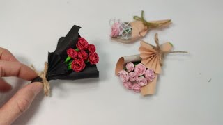 可爱的迷你玫瑰花束折纸，步骤简单，做出来你肯定会爱不释手！