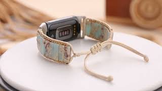 Boho Stone Bracelet Compatible with Fitbit Charge 5 Bands for Women