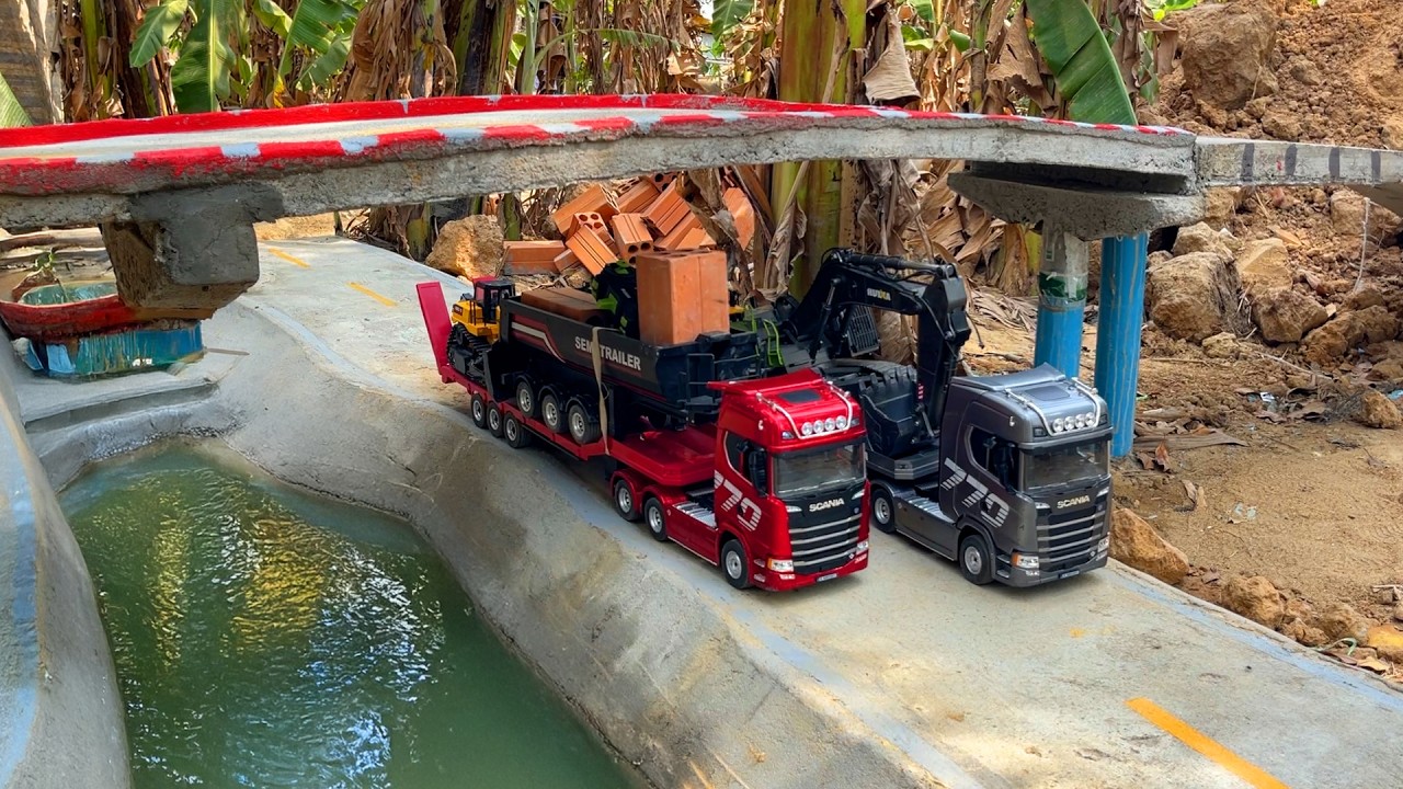 Truck Scania Full Muatan Lewat Jalan Extreme - RC Truck Scania Huina 1501