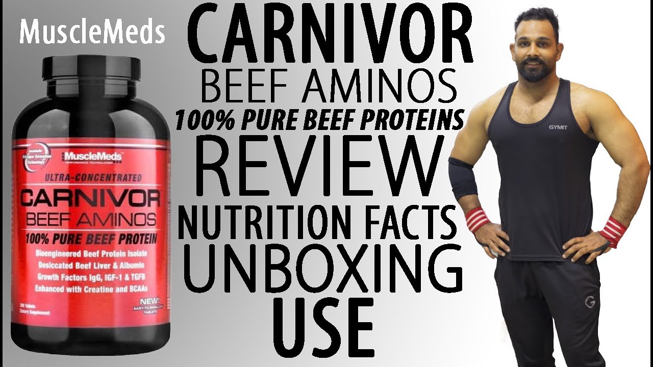 MuscleMeds CARNIVOR BEEF AMINOS TABLETS Review, Unboxing, Nutrition Facts, Use GYMIT اردو