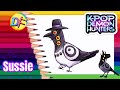 Dibuja a Sussie 🐦‍⬛✏️ de KPOP DEMON HUNTERS 😈🗡️🎤 Tutorial | para niños paso a paso! 🧑🏼‍🏫