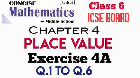 Exercise 4A Class 6 Maths ICSE Board Selina Publisher