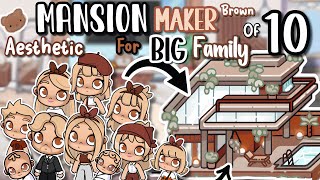 Aesthetic Brown MANSION MAKER for BIG FAMILY of 10🧺AVATAR WORLD House Ideas🧸[House Design] Makeover