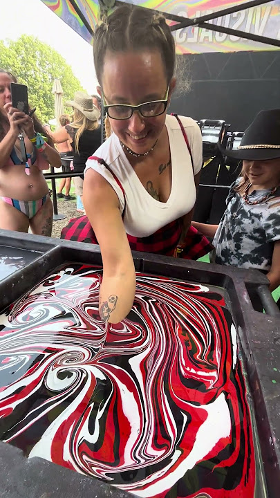 Red White and Black Body Marbling Dip by BLVisuals @ Faster Horses Festival