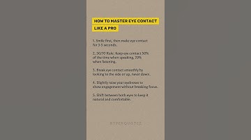 How to master eye contact like a pro ?