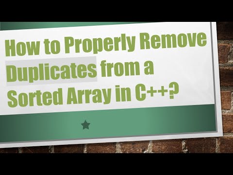 How to Properly Remove Duplicates from a Sorted Array in C++?