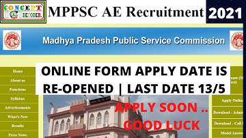 MPPSC State Engg Services 2021 Re Open Online Form | Mppsc state AE last Moment Strategey For EXAM