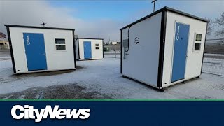 Pallet homes, trailer to open soon as emergency shelter spaces in Edmonton