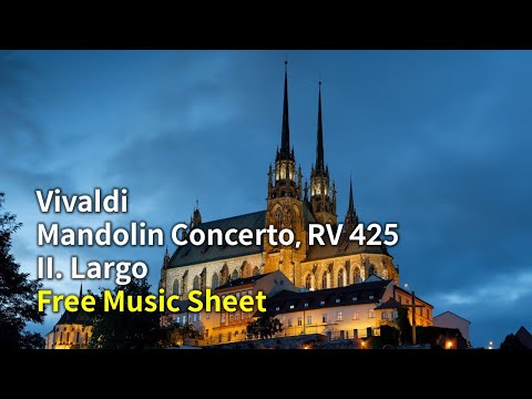 Vivaldi - Mandolin Concerto in C major, RV 425, 2nd mov. Largo | Free Music Sheet