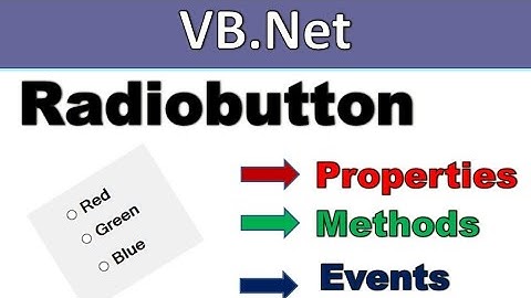 VB.Net Radiobutton control Properties,Methods and Events
