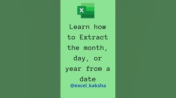 Learn how to extract month, Day or Year from a Date #shorts #youtubeshorts #excel