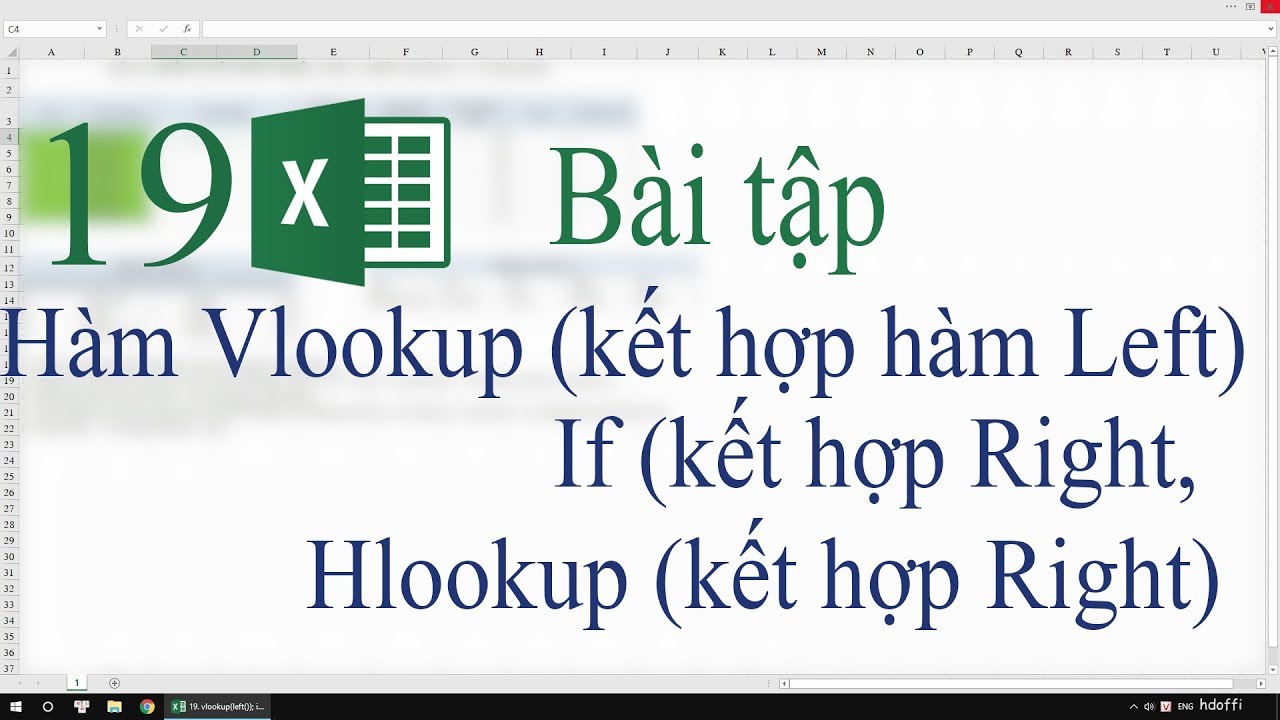 19. Bài Tập Excel. Hàm Vlookup Kết Hợp Hàm Left. Hàm If Kết Hợp Hàm Right,  Hàm Hlookup Kết Hợp Right - Youtube