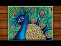 How to draw a beautiful peacock with beautiful nature very easy  peacock painting with oil pastels