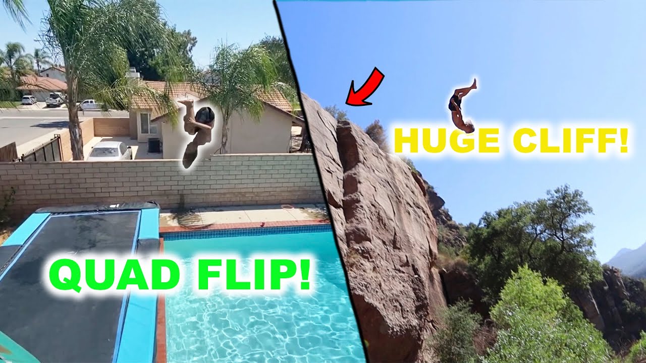 INSANE FLIPS AND CLIFF JUMPING IN CALIFORNIA!