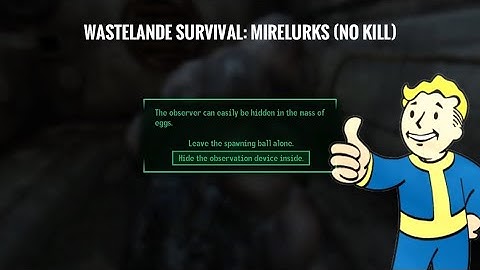 Fallout 3 - Wasteland Survival Guide Chapter 2: Mirelurks. Easy way with no Mirelurk kills.