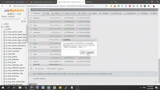 delete drop database phpmyadmin