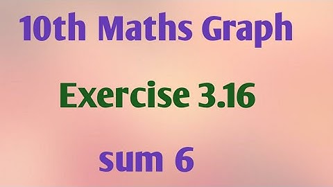 10th Maths Graph - Exercise : 3.16 sum : 6 @JRMaths517
