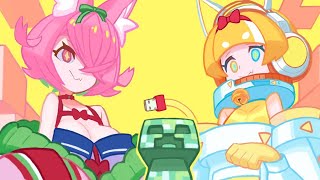 【#はあとファミリー】メルベルちゃんと桃でマイクラ！【にじさんじ/安土桃・りくろま/メルベル】