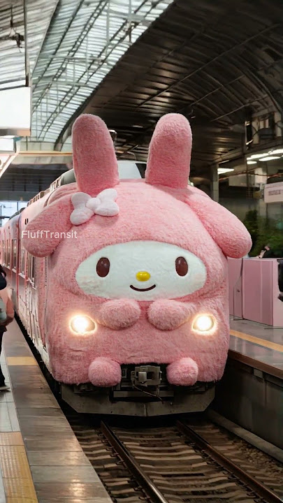 My Melody Themed train 🎀 Would you like to ride? #train #mymelody #sanrio #kawaii #cute #funny