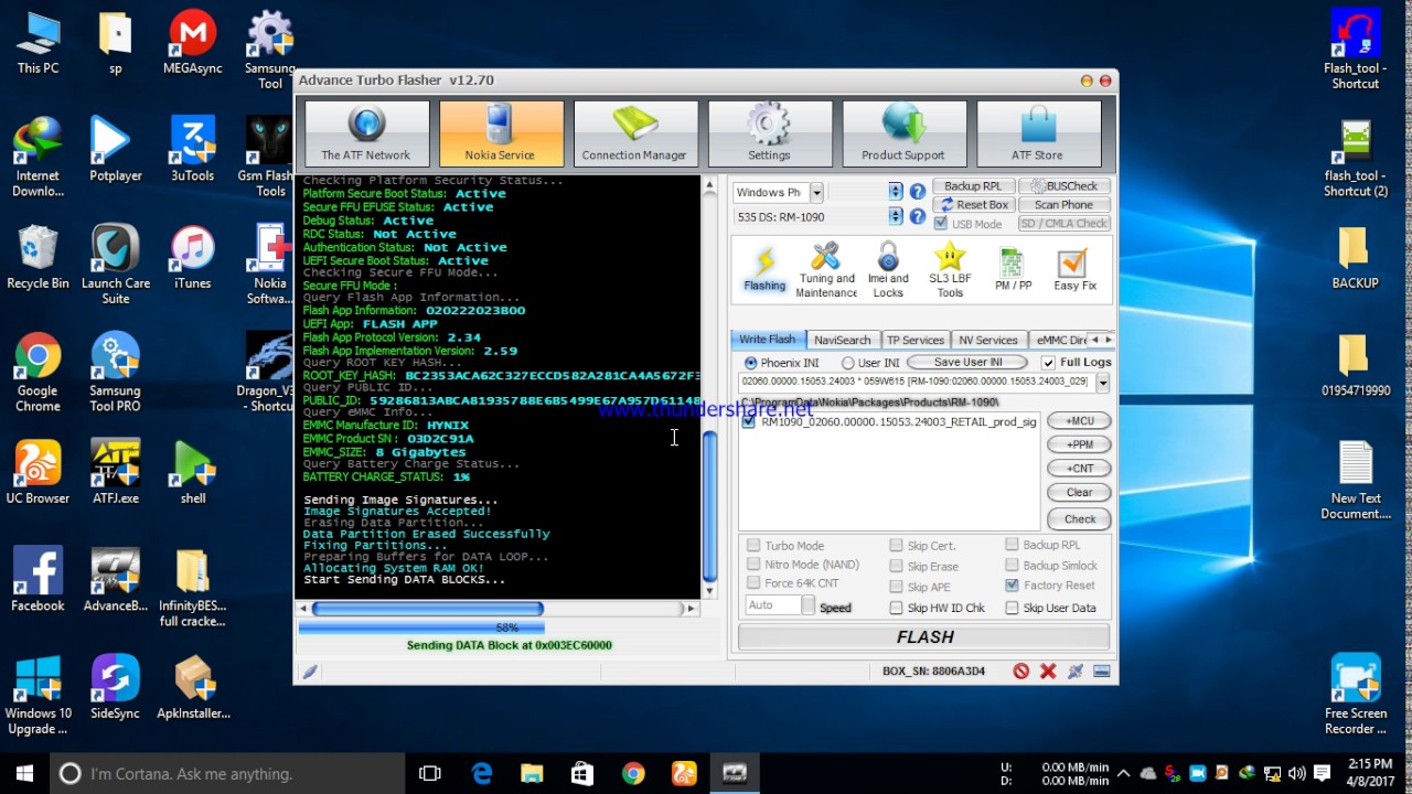 lumia 535  rm 1090 dead repair donw atf