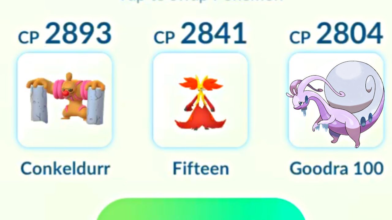Conkeldurr Delphox Goodra in Master league