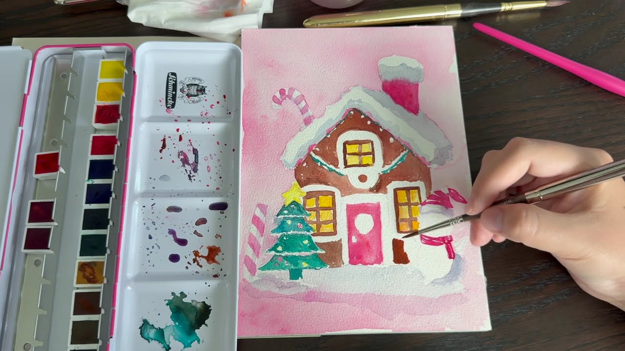 Schmincke 'Pretty Pink' watercolor unboxing and swatching