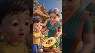 GOLU AND GRANDMOTHER IN THE MAGICAL PAPAYA WORLD LEARNING HEALTH AND HARD WORK LESSON