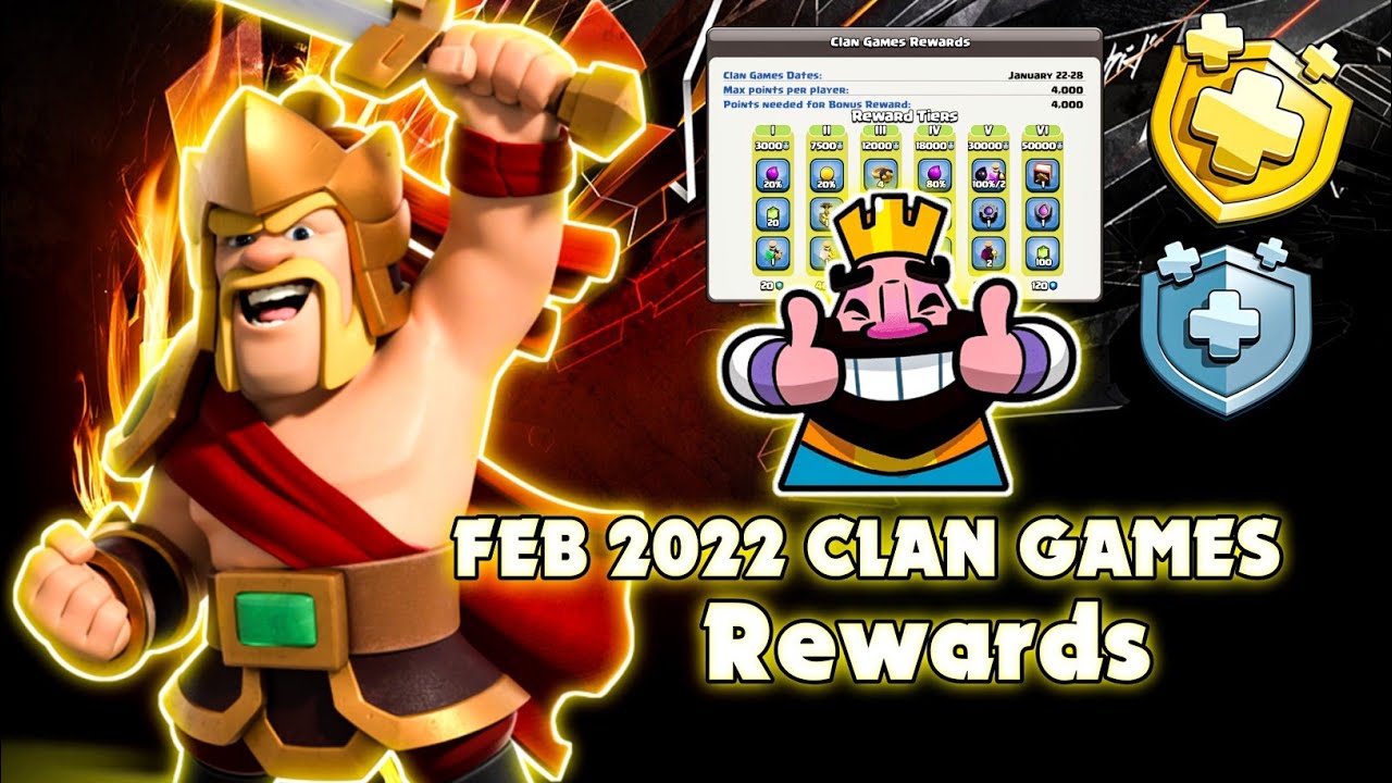 Clan Games Rewards in February 2022 in Clash of Clans |Upcoming 22-28 February clan games rewards!!