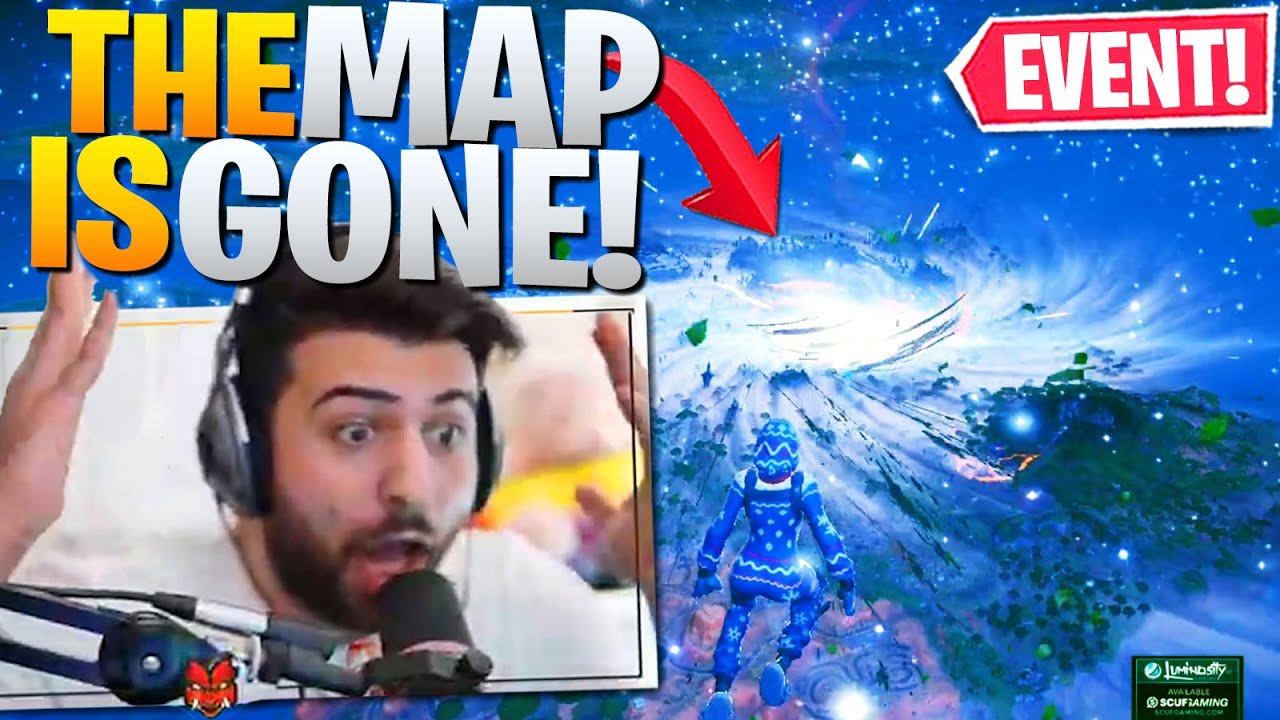 THE END OF FORTNITE! THE MAP IS GONE! EVENT REACTION (Fortnite Battle Royale Chapter 2)