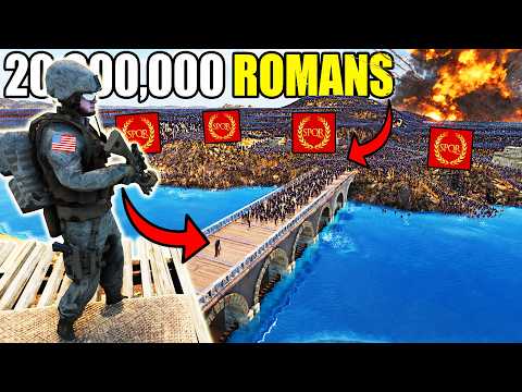 Can 1 Modern Sniper Hold BRIDGE vs 20,000,000 ROMAN ARMY Invasion?! - UEBS 2: Best Mods