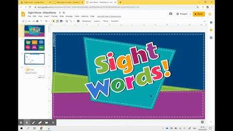 How to create a Google Slides template for sight words with audio.