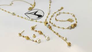 Altinofi̇si̇ Dorika Toplu İnci Set Takım 14 Ayar Altın 4K Vi̇deolu Yeni Çıkanları Bizimle Takip Edin2