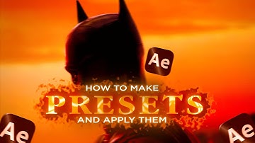 How to make presets and Apply them in After effects Tutorial
