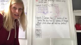 Adding 3-digit Numbers with Partial Sums (regrouping)