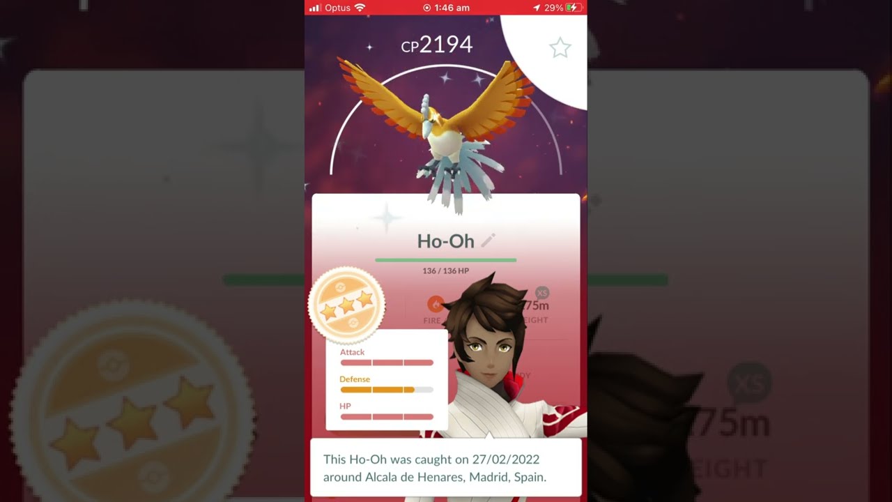 SHINY 3 STAR HO-OH POKEMON GO