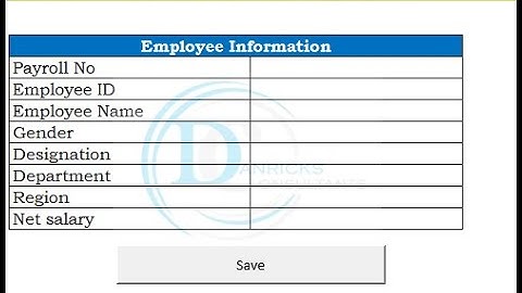 Fully Automated Data Entry form in Excel