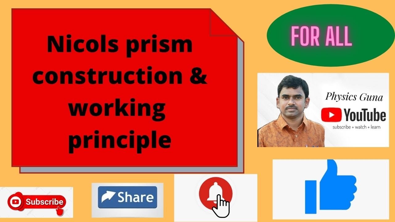 Nicols prism||Double refraction||ordinary ray||extraordinary ray||Plane polarized light||Analyser