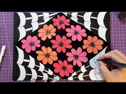 🌸 ASMR NO TALKING ☔️ CHUVA E ARTETERAPIA | CONCENTRAÇÃO NOS ESTUDOS | ASMR ZENTANGLE ART