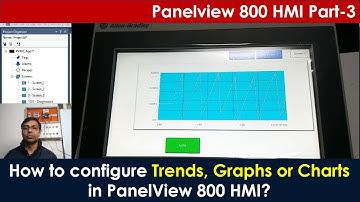 How to configure trends, Grapha or charts in Allen Bradley Panelview 800 HMI? | HMI#3 | Hindi