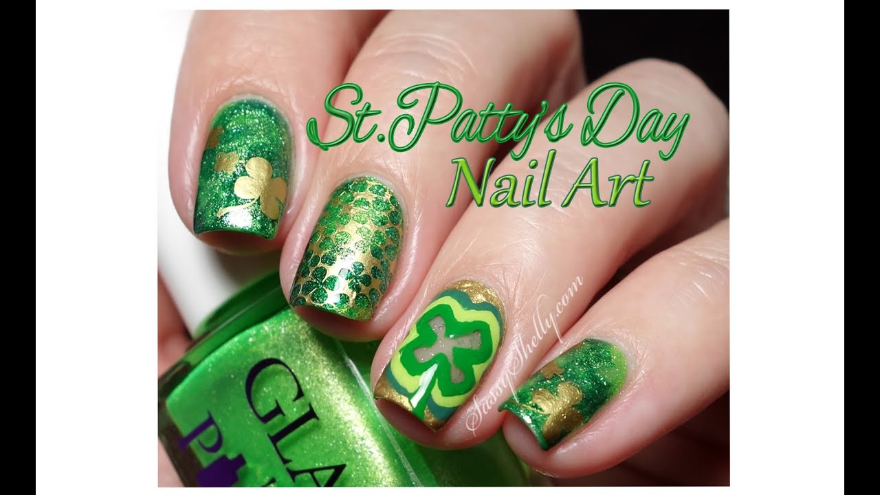 St. Patty's Day Nail Art ~ Smoosh Technique & Negative Space