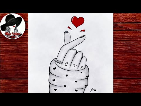 БТС РИСОВАНИЕ | Tumblr Корейский рисунок сердца из пальцев | Рисунок руки БТС