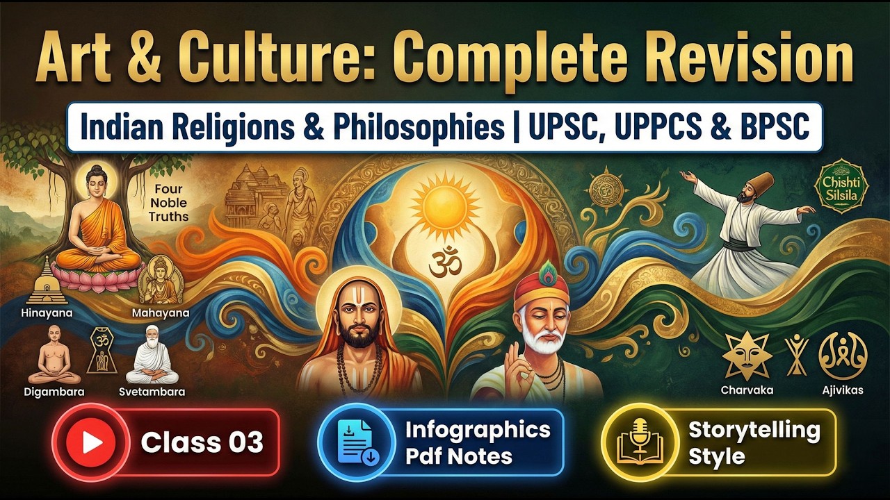 Art & Culture | Indian Religions & Philosophies |  UPSC, UPPCS, BPSC | Lakshya Batch 2026 | Class 03