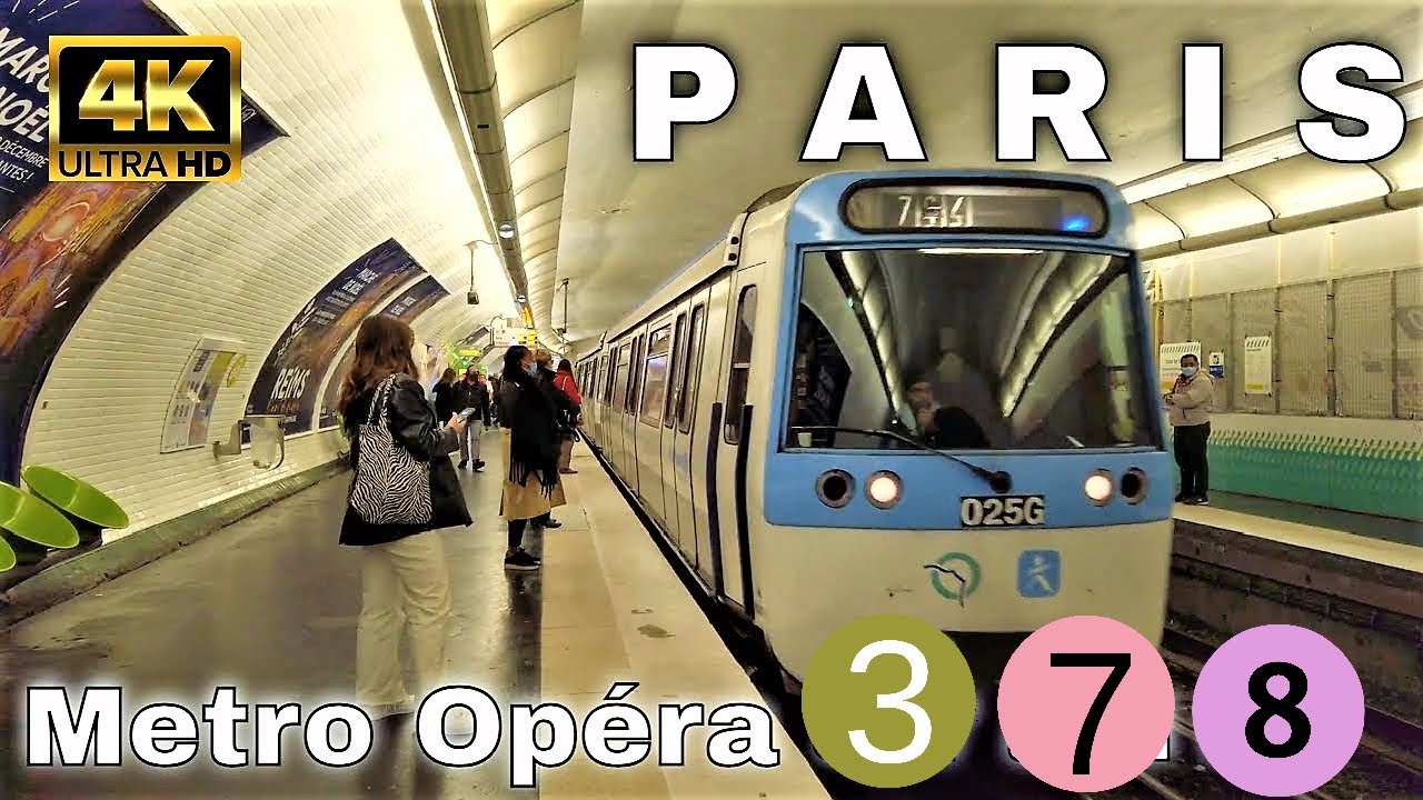 🇫🇷Paris Metro Opéra RATP -  Line 3, 7 and 8 Station 【4K】