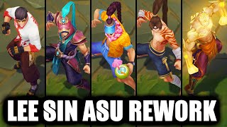 All Lee Sin Skins Spotlight ASU Rework 2024 (League of Legends)