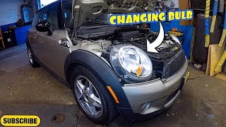 How to replace head light Bulb on 2009 Mini Cooper and other Years