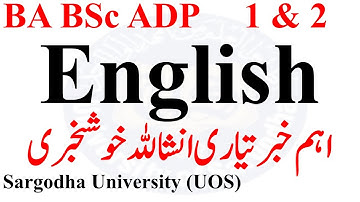 BA BSc ADP Part 1 2 English Notes Multi Notes 100% Preparation Sargodha University Ba Bsc UOS