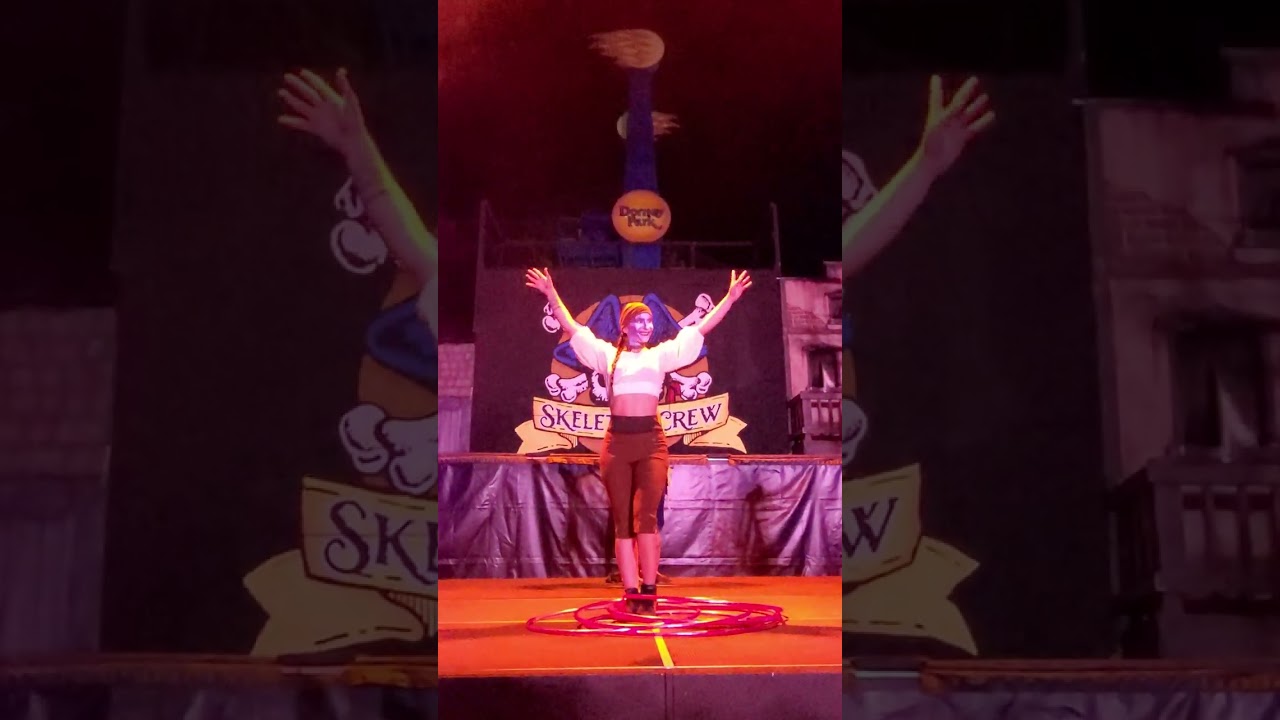 From "Skeleton Crew" at Dorney Park (Hula Hoop Act) A Cirque style show with Stunts and Acrobatics!!