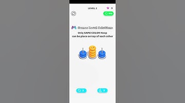 Color Hoop Stack | Level 1 & 2 #shorts #colorhoopstack #games_level_solutions