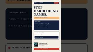 Stop Hardcoding Names: Ask with Python input() Guide