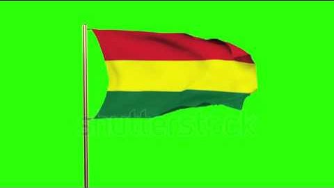 Bolivia flag waving in the wind. Green screen, alpha matte. Loopable animation Stock video by
